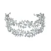 Bandons de mariage Accessoires de coiffure de mariée Diademes Crystal CZ Pearl Elegant Bride Tiaras and Crown Birthday Party Womens Bandband Q240506