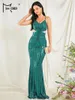 Casual Kleider Makler 2024 Grüne Spaghetti Ausschnitt Pine Mermaid Evening Elegant Beautiful Women's Prom Party Kleid