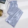 Женские брюки 2024 Мода Свободная шестицвета с высоким содержанием таистового ледяного шелка.