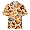 Chemises décontractées pour hommes Baking Lover 3D Imprimer des chemises de plage pour hommes Cake Cake Chef Short Slve Uniform Hawaiian Slve Women Femmes Blouse Y240506