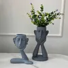 Çiziciler Northeuins reçine soyut figür aile flowerpot süsleme ev oturma odası masaüstü dekorasyon figürinler için iç pot için nesne t240505