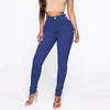 Jeans femininos Mulheres Slim Fit Pants Elastic Lástis Bolsas de Butt