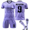 Football Jersey 22-23 season Real Madrid home and away number 9 Benzema 10 Modric football jersey adult children's set
