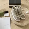 Designer High Top Sneakers Women Lace-Up Platform Canvas Shoes Men mode Retro Casual Sneakers Luxury Women gummi broderade casual skor Storlek 35-45