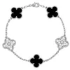 Bracelete popular para pequenos presentes e jóias para grama alta de quatro folhas de cinco braceletes de flores em ouro rosa prateado com cleefly comum