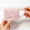 Tumblers Korean Style ins Ceramics Cup 300ML Pink Love shape handle Coffee Mug Breakfast milk oatmeal cup Water Valentines Day Gift H240506