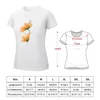 Polos da donna T-shirt Flowers Orange Tops Summer Tops Korean Fashion Short Short Tee Womans Abbigliamento