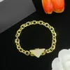 Bracelet de luxe de créateur en cristal triangle bracelet bracelet or argenté plaqué en acier inoxydable Chaîne bracelet bracele pour femmes bijoux de mode pour hommes