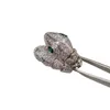 2024 Luxe kwaliteit charme punkband ring met sprankelende diamant en groene kleur hebben postzegelbox PS4473A Q3