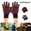 Gloves Grill Gloves BBQ Gloves Extreme Heat Resistant Grill Gloves 23cm Oven Mitt Heat Proof NonSlip Grill Gloves for Baking Barbecue