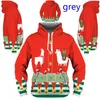 Sweats à capuche masculine Sweats Sweats Sweats à la mode de Noël 3D avec plaisir Santa Claus Imprimé de rôle Sportswear Casual Zipper Q240506