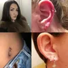 Body Arts 1PC Stainless Steel Crystal Hoop Ring Piercing Nose Ear belly Rings Women Men Cartilage Helix Earrings Daith Piercing Jewelry d240503