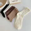 Kadın Çorap Serin Lolita Japon Kadın Kawaii Bahar Sonbahar Düz Renk Dantel Tatlı Fırfır Drop için Sevimli Pamuk