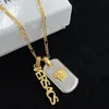 Gold Necklace designer jewelry Classic Platinum Alloy Stainless FASHION 18K Pendant Necklace Gold Plated character Letter Necklace S999