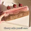 1pc Cute Plush Cherry Cake Pen Bag Exquisite Storage Large Capacity Student Advanced Stationery Korean Pencil Pouch