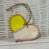 Decorative Figurines Handmades Vintage Baseball Heart Hanging Ornament Home Wall For Bedroom