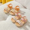 Sandals 2024 New ldrens Slippers Summer Girls and Boys Bathroom Home Anti slip Beach Shoes Soft Soled Baby H240506