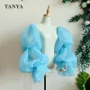 Gants Sky Blue Organza Gouffes Puffy Deteachable Sleeves For Wedding Up and Bow