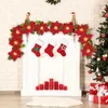 Decorazioni natalizie Poincesttia Artificia Ghirlanda Luci per corde per giardino Decorazione per porte da giardino 10 Batterie a LED feste in rosso