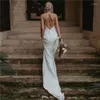 Robe Bridal Wichedal Robe Sermaid Spaghetti Stracles en mousseline de mousseline sans baldaquin sur mesure plage de plage plus vestide de novia