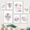 Fonds d'écran dentaires Anatomy Art Floral Toile peinture aquarelle dentisterie Impressions murales Pictures murales pour Dental Clinic Decor J240505