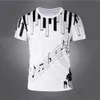 T-shirts voor heren piano muzieknoot 3D print zomer t-shirts strtwear boys grils mode oversized korte slev t shirt ts tops heren kleding t240505