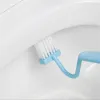 Set Curved Brush Cleaning Toilet Sshaped Curved Small Toilet Brush No Dead Angle Long Handle Small Cleaning Brush for Bathroom