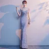 Lungo la sposa abito da festa con paillettes al collo alto per vestido mae da noiva sexy plus size madre di sposo bling speciali abiti ocn speciali