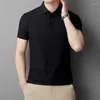 Polos para hombres Top de calidad clásica ropa de color liso verano 2024 camisas de negocios sólidos casuales con manga corta polo de algodón macho