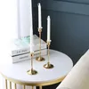 3PCSSet European Style Metal Candle Holders Simple Golden Wedding Decoration Bar Party Living Room Decor Candlestick Home 240506