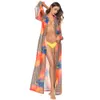 Dames strandkleding 2018 sexy print pareo strandjurk luipaard bikini cover Up zwemkleding dames gewaad de plage strand vest kaappak cover ups y240504