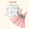 Automne et hiver Baby JumpsuitliftingBow Set Cartoon Fox Print Born Girl Clothing Childrens Clothing Baby Baby Set 240429