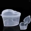 Opslagflessen 5 stks 45 ml PP Plastic wegwerp Kruidendoos Verdikte saus Cup Hartvormige afhaalmaaltijden verpakte kruiderijpotcontainer