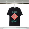 Herrendesigner T-Shirts Casablanca Shirt Mode Männer lässige T-Shirts Street Tennis Club Shorts Sleeve Casa Blanca Luxus LNKQ 3491 2S95