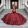 Pure 2021 nek begraven quinceanera juweel jurken pailletten kanten applique borduurwerk tule mouwloze ballgown prom formal avondkleding