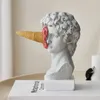 Obiekty dekoracyjne figurki Northeuins żywica głowa konia z lodami figurki ic ​​rzymski grecki rzeźba wnętrze nowoczesne ozdoby sztuki dekorowanie t240505