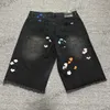 Nouveaux chromees pour hommes jeans shorts font de vieux jeans lavés jeans hip hop chrome courte genou lengon