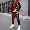 Men's Tracksuits Men Tracksuit Set 3D Capuzes impressos Suits Jogger Sweashirts Casual Sortpants 2 Peças Autumn Winter Hip Hop Man Roupas T240505