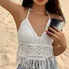 Tanks de femmes sexy creux out sous-vêtements Femmes Top Summer plage courte du gilet Bikini en tassel tassel