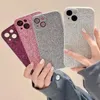 Fashion Bling Glitter Sparkling Diamond Phone Case pour iPhone 11 12 13 14 15 Pro MAX Lens Protection Camera Protection Righestone Halle Shock Tocoping Cover Cover Cover