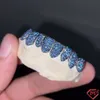 Pass test cihazı hip hop ızgara elmas dişler siyah sarı mavi kırmızı taş 8 üst 8 alt zirkon cz 925 sterling şeridi