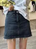 Jupes Summer Fashion Slim Denim femme haute taille