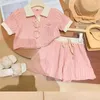 Vêtements de vêtements bébé filles mignonnes vêtements doux ensembles enfants décontractés à manches courtes top pantalon été enfants réconforts de mode de mode 2-10 ans