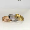 Projektant luksusowy pierścień biżuterii vancllf wysoka wersja czterokrotna konicjonka kalejdoskop pierścień wąski i szeroki z 18 -karatowym różowym złotem okrągłe koraliki precyzyjne Carvin