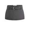 Jupes mini pour femme vêtements vintage jupe crayon y2k mignon mignon fashion micro avec short ceinture gris