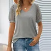 Women's T Shirts Summer Casual Women T-shirts Elegant V Neck For Mesh Short Sleeve Shirt Tee Office Tops 2024