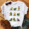 Dames T-shirt Maycaur New Womens T-shirt zomer schattige avocado print top t-shirt dames t-shirt korte mouwen witte t-shirt dames casual topl2405