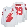 Heren T-shirts 1991 Coupé Team Canada Cup 99 Gretzky retro hockeytrui T240506