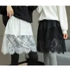Spódnice moda nowa krótka spódnica wewnętrzna koronkowe kwiatowe fałszywe spódnice dla kobiet koszula fałszywa top fake hem 2024 wiosna i jesienna talia