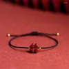 Charme Armbänder handgefertigtes rotes Seil Lucky Clover Armband Naturlila Perlen Frauen Männer Paar verstellbare Armreifen fallen